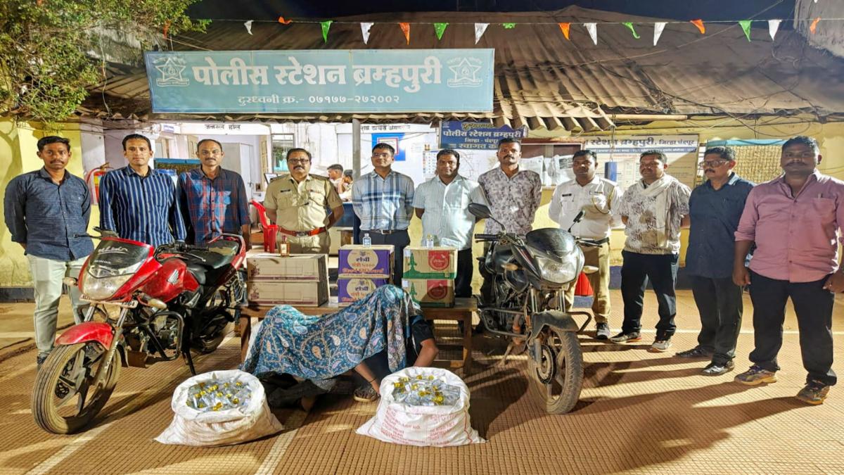 ब्रम्हपुरी में अवैध शराब पर पुलिस का छापा, 2 लाख से अधिक का माल जब्त